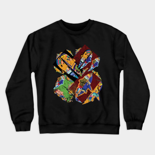 Colorful modern digital abstract geometric wall decoration art Crewneck Sweatshirt by DELQABEL